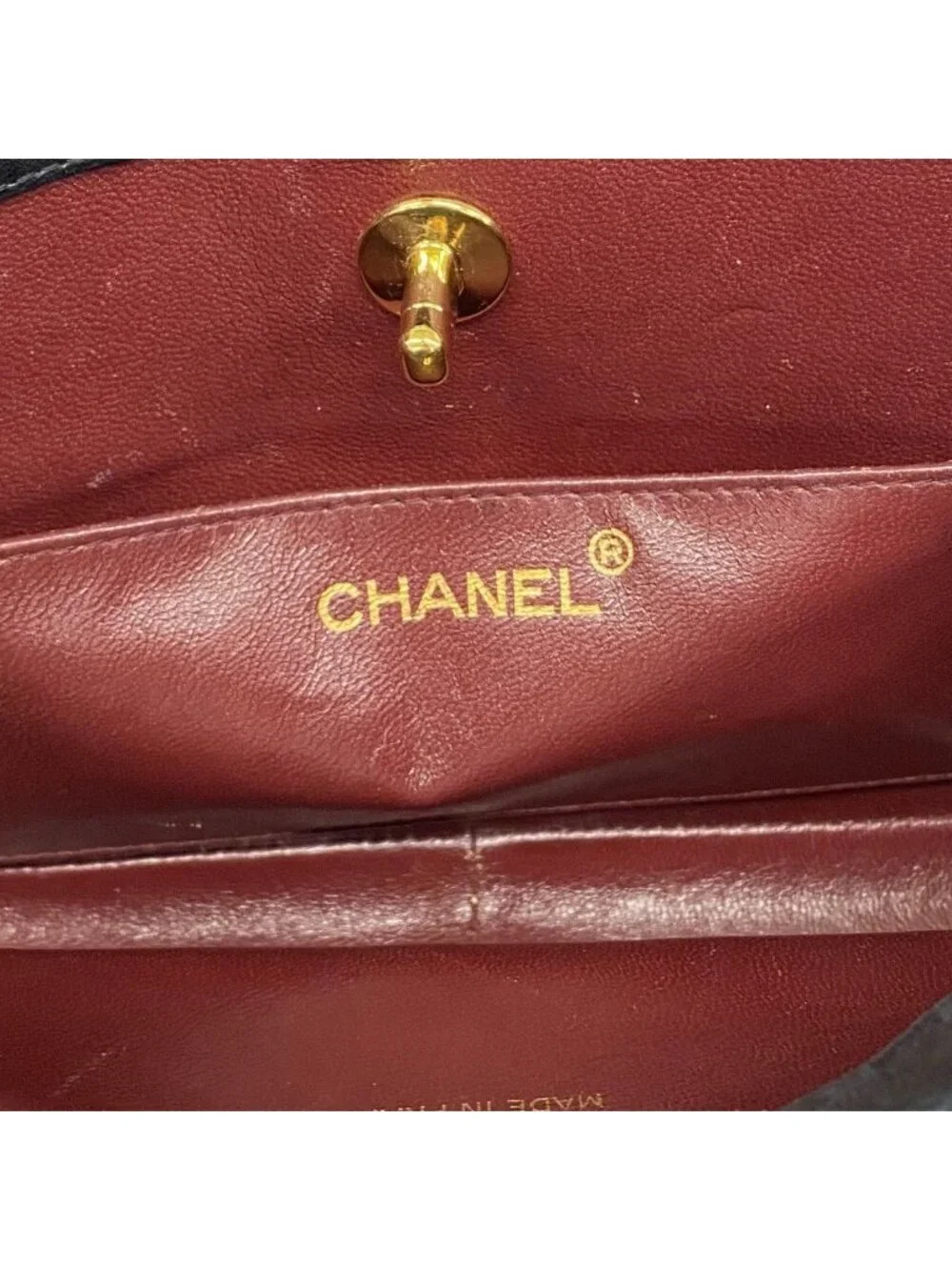 Chanel Handbag Quilted Lambskin Black Gold 2-Way